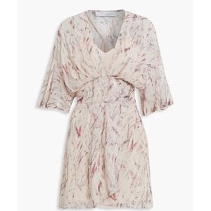 IRO Pommie wrap-effect printed silk-chiffon mini dress Size 38